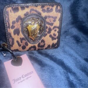 Juicy Couture Leopard Print Wallet with Gold Emblem